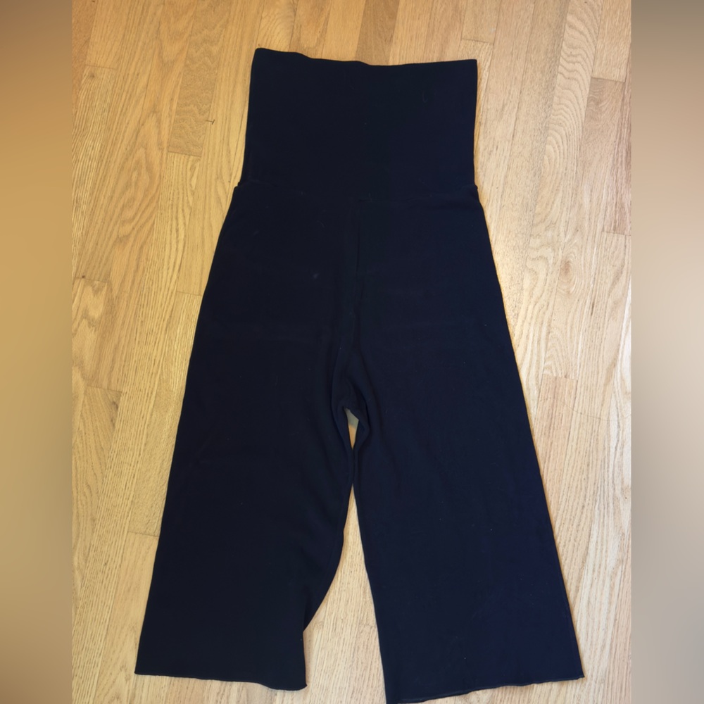 Album du Famiglia drop crotch black knit pants wide leg